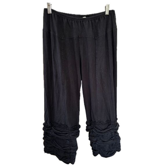 Avatar Clothing Cotton Lycra Back Embroidery Quarter Length Ruffle Crop Pants L - Picture 1 of 4